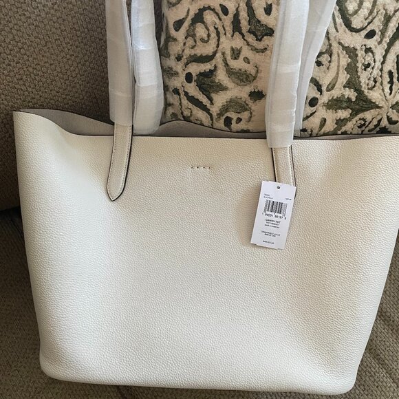 COACH Pebble Leather CAMERON Large Tote Shoulder Bag ~ CHALK ~ CC050 - Picture 3 of 10